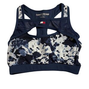 Tommy Hilfiger Navy and White Sports Bra